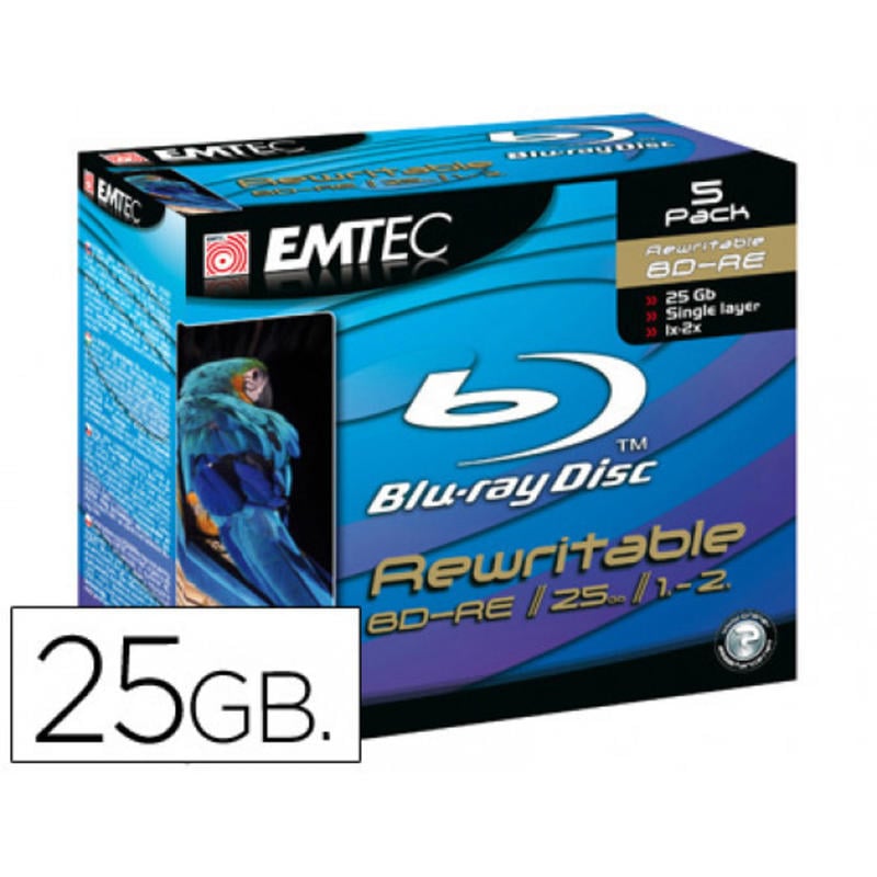 Compra Dvd Bd-re Emtec Capacidad 25gb Velocidad 2x Blue Ray Regrabable ...