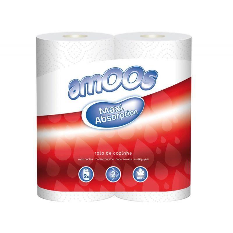 Compra Papel De Cocina Amoos 21gm2 Ancho 240 Mm Largo 10 Mt 2 Capas Paquete De 2 Rollos 0996